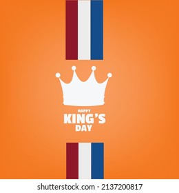vector graphics of happy kings day good for kings day celebration. flat design. brochure design. flat illustration. Simple and elegant
