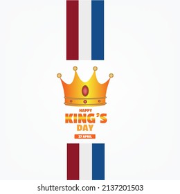 vector graphics of happy kings day good for kings day celebration. flat design. brochure design. flat illustration. Simple and elegant