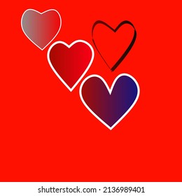 vector graphics of heart icon on red background