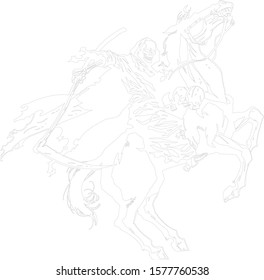 vector graphics are a horseman of the Apocalypse death rides a horse