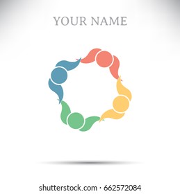 Vector graphics icon collaboration of a group of people