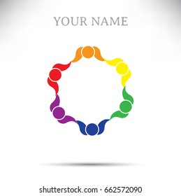 Vector graphics icon collaboration of a group of people