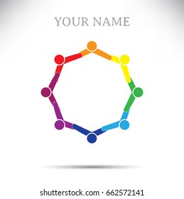 Vector graphics icon collaboration of a group of people