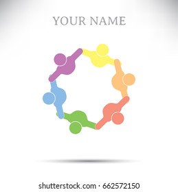 Vector graphics icon collaboration of a group of people