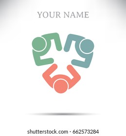 Vector graphics icon collaboration of a group of people