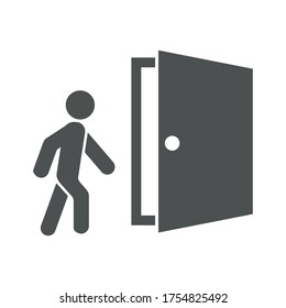 
Vector graphics .
Icon of a person coming in the door.