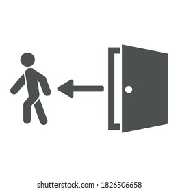 
Vector graphics .
Icon of a person leaving the door.