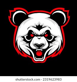 ilustración gráfica vectorial de un panda enojado en estilo de logotipo de apoyo. perfecto para el equipo de juego o el logotipo del producto