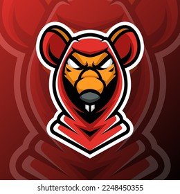 vector graphics illustration of a bad mouse in esport logo style. perfect for game team or product logo