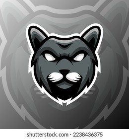 vector graphics illustration of a cat in esport logo style. perfect for game team or product logo