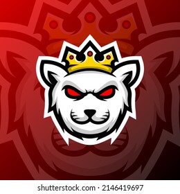 vector graphics illustration of a cat king in esport logo style. perfect for game team or product logo