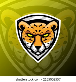 vector graphics illustration of a cheetah in esport logo style. perfect for game team or product logo