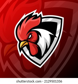 vector graphics illustration of a chicken in esport logo style. perfect for game team or product logo