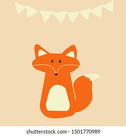 vector graphics illustration of children fox picture
