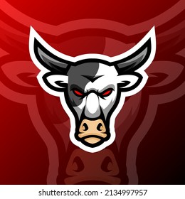 vector graphics illustration of a cow in esport logo style. perfect for game team or product logo