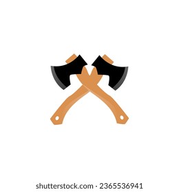 Gráficos vectoriales de la ilustración del hacha cruzada, hacha de batalla cruzada, hacha de verdugo, hacha de verdugo en vector