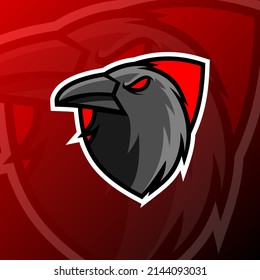 vector graphics illustration of a crow bird in esport logo style. perfect for game team or product logo