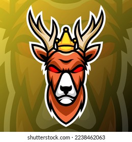 vector graphics illustration of a deer king in esport logo style. perfect for game team or product logo