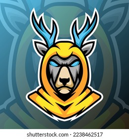 vector graphics illustration of a deer thug in esport logo style. perfect for game team or product logo