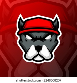 vector graphics illustration of a dog baseball in esport logo style. perfect for game team or product logo