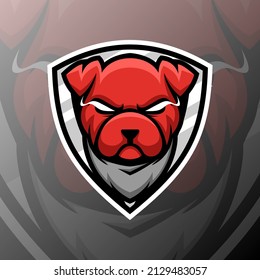 vector graphics illustration of a dog in esport logo style. perfect for game team or product logo