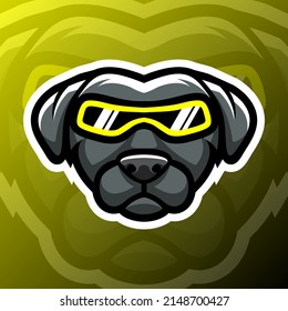 vector graphics illustration of a dog in esport logo style. perfect for game team or product logo