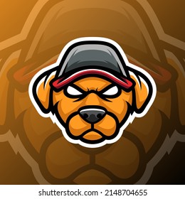 vector graphics illustration of a dog in esport logo style. perfect for game team or product logo