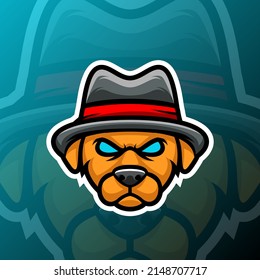 vector graphics illustration of a dog mafia in esport logo style. perfect for game team or product logo