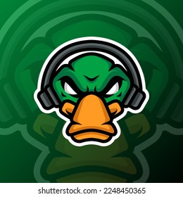 ilustración gráfica vectorial de un jugador de pato en estilo de logotipo de apoyo. perfecto para el equipo de juego o el logotipo del producto