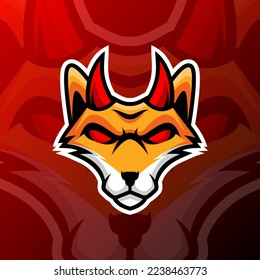 vector graphics illustration of a fox devil in esport logo style. perfect for game team or product logo