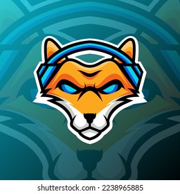 vector graphics illustration of a fox gamer in esport logo style. perfect for game team or product logo