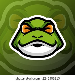vector graphics illustration of a frog in esport logo style. perfect for game team or product logo