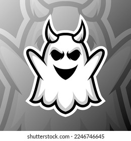 vector graphics illustration of a ghost angry in esport logo style. perfect for game team or product logo