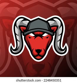 vector graphics illustration of a goat baseball in esport logo style. perfect for game team or product logo