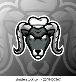 vector graphics illustration of a goat chef in esport logo style. perfect for game team or product logo