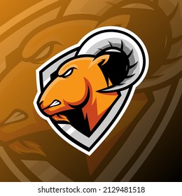 vector graphics illustration of a goat in esport logo style. perfect for game team or product logo