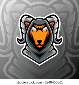 vector graphics illustration of a goat thug in esport logo style. perfect for game team or product logo