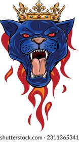 vector graphics illustration of a king panther