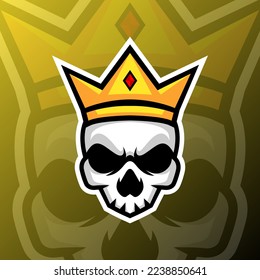 vector graphics illustration of a king skull in esport logo style. perfect for game team or product logo