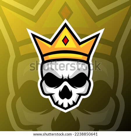 vector graphics illustration of a king skull in esport logo style. perfect for game team or product logo