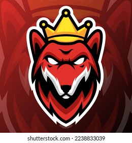 vector graphics illustration of a king wolf in esport logo style. perfect for game team or product logo