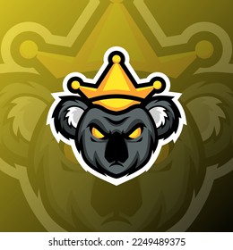 ilustración gráfica vectorial de un rey koala en el estilo del logo de esport. perfecto para el equipo de juego o el logotipo del producto