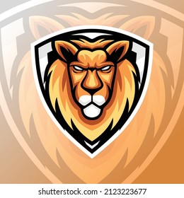 vector graphics illustration of a lion in esport style. perfect for game team logo