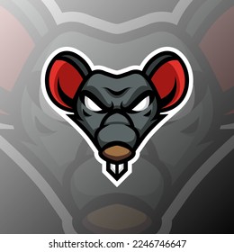 vector graphics illustration of a mouse in esport logo style. perfect for game team or product logo