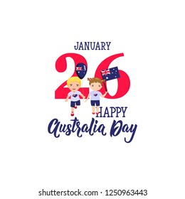 vector graphics illustration. National holiday Australia Day on January 26 for the graphic design. kids logo