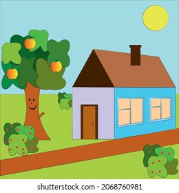 Vector graphics. Illustration on the theme of the village