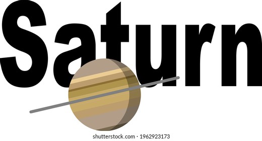 vector graphics illustration of a planet of the solar system with the letters on the background