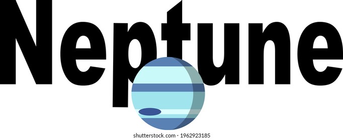 vector graphics illustration of a planet of the solar system with the letters on the background