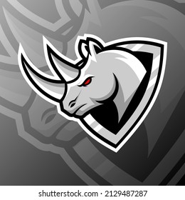 vector graphics illustration of a rhino in esport logo style. perfect for game team or product logo