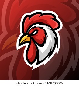 Vektorgrafik-Illustration eines Hahns im Esport-Logo-Stil. perfekt für Spiel- oder Produktlogo